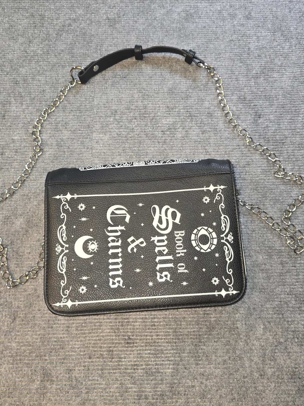 Hot Topic Book of Spells & Charms Gothic Crossbody Bag Witchy Black White